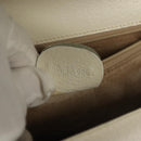 GUCCI Shoulder Bag Leather White Gold Auth ep9877-12