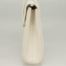 GUCCI Shoulder Bag Leather White Gold Auth ep9877-3