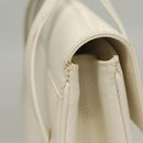 GUCCI Shoulder Bag Leather White Gold Auth ep9877-5