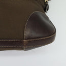 PRADA Shoulder Bag Canvas Brown Gold Auth ep9878-14