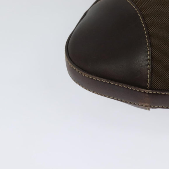 PRADA Shoulder Bag Canvas Brown Gold Auth ep9878