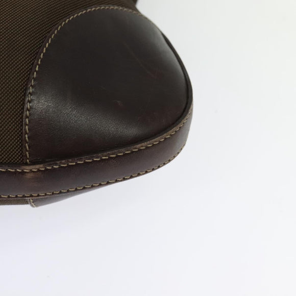 PRADA Shoulder Bag Canvas Brown Gold Auth ep9878