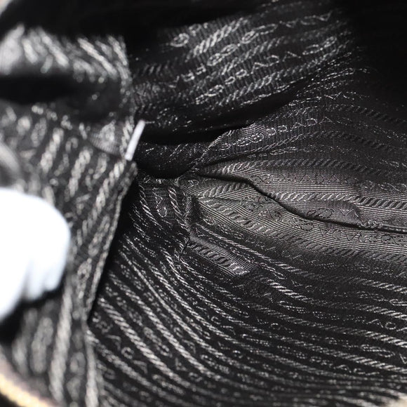 PRADA Shoulder Bag Canvas Brown Gold Auth ep9878