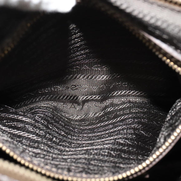 PRADA Shoulder Bag Canvas Brown Gold Auth ep9878