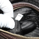 PRADA Shoulder Bag Canvas Brown Gold Auth ep9878-12