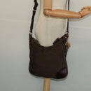 PRADA Shoulder Bag Canvas Brown Gold Auth ep9878-21