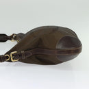 PRADA Shoulder Bag Canvas Brown Gold Auth ep9878-3