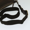 PRADA Shoulder Bag Canvas Brown Gold Auth ep9878-7