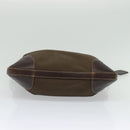 PRADA Shoulder Bag Canvas Brown Gold Auth ep9878-5