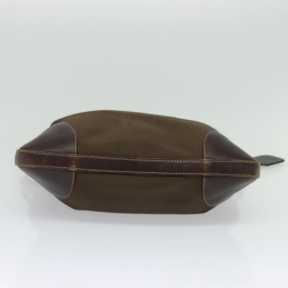 PRADA Shoulder Bag Canvas Brown Gold Auth ep9878