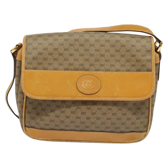 GUCCI Micro GG Supreme Shoulder Bag PVC Beige Gold 001 14 0925 Auth ep9882