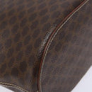 CELINE Macadam Canvas Hand Bag PVC Leather Brown Gold Auth ep9884-11