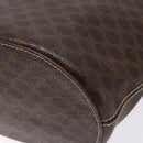 CELINE Macadam Canvas Hand Bag PVC Leather Brown Gold Auth ep9884-12