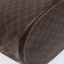 CELINE Macadam Canvas Hand Bag PVC Leather Brown Gold Auth ep9884-13