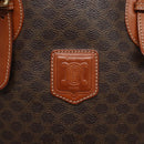 CELINE Macadam Canvas Hand Bag PVC Leather Brown Gold Auth ep9884-15