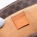 CELINE Macadam Canvas Hand Bag PVC Leather Brown Gold Auth ep9884-16