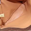 CELINE Macadam Canvas Hand Bag PVC Leather Brown Gold Auth ep9884-17
