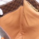 CELINE Macadam Canvas Hand Bag PVC Leather Brown Gold Auth ep9884-19