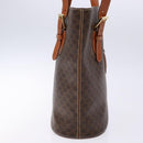 CELINE Macadam Canvas Hand Bag PVC Leather Brown Gold Auth ep9884-5