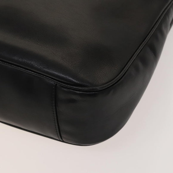 GUCCI Bamboo Hand Bag Leather 2way Black Gold Auth ep9886