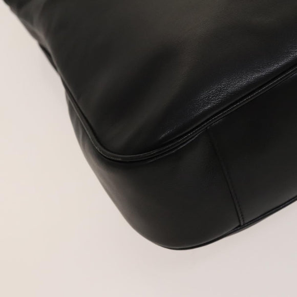 GUCCI Bamboo Hand Bag Leather 2way Black Gold Auth ep9886