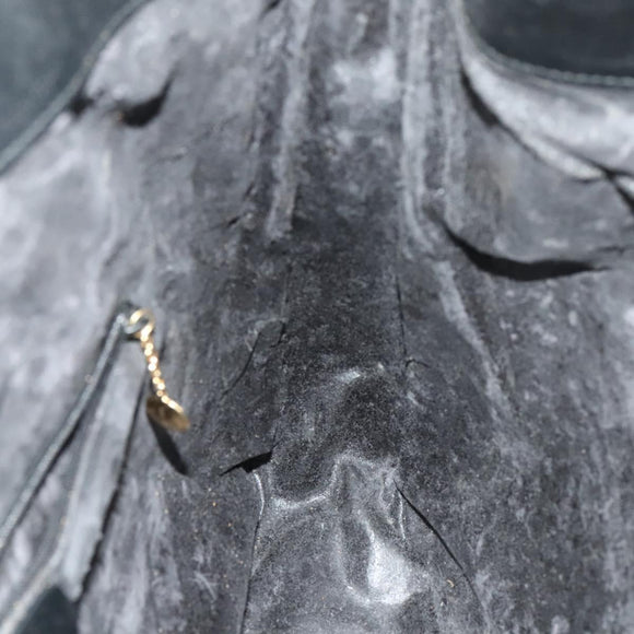 GUCCI Bamboo Hand Bag Leather 2way Black Gold Auth ep9886