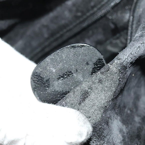 GUCCI Bamboo Hand Bag Leather 2way Black Gold Auth ep9886