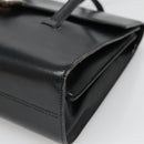 Christian Dior Hand Bag Leather Black Gold Auth ep9887-8