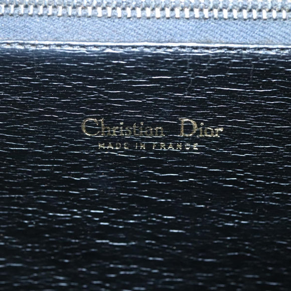 Christian Dior Hand Bag Leather Black Gold Auth ep9887