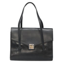 Christian Dior Hand Bag Leather Black Gold Auth ep9887-13