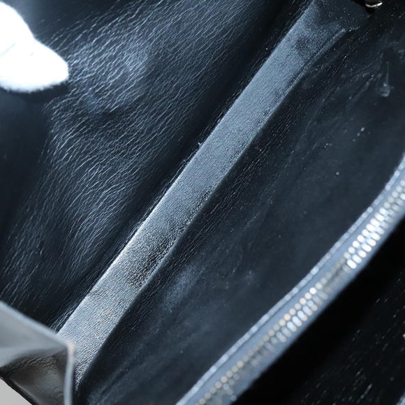 Christian Dior Hand Bag Leather Black Gold Auth ep9887