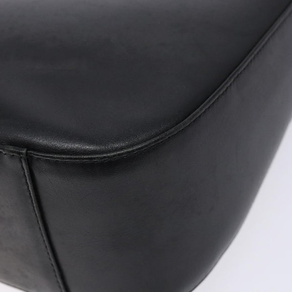 BURBERRY Shoulder Bag Leather Black Silver Auth ep9890