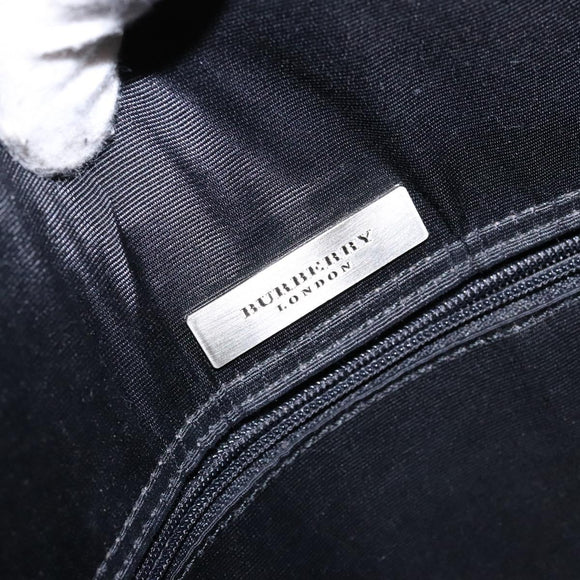 BURBERRY Shoulder Bag Leather Black Silver Auth ep9890