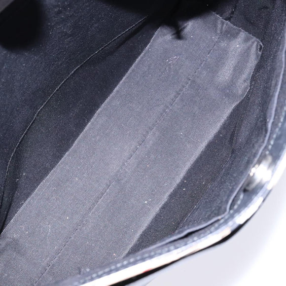 BURBERRY Shoulder Bag Leather Black Silver Auth ep9890