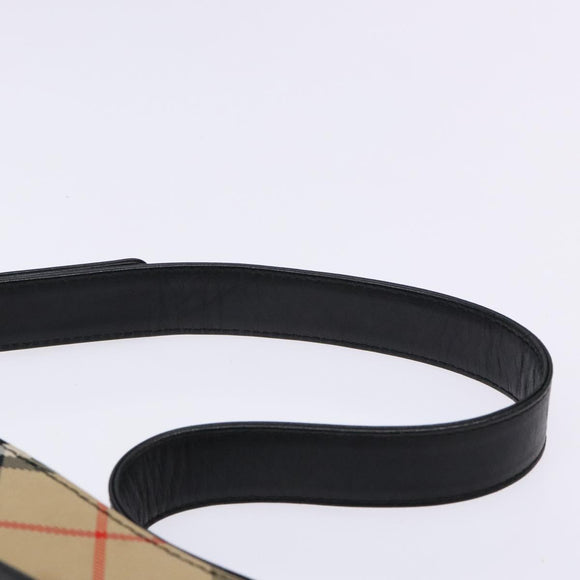 BURBERRY Shoulder Bag Leather Black Silver Auth ep9890