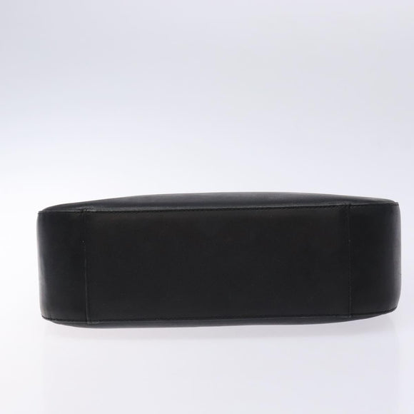 BURBERRY Shoulder Bag Leather Black Silver Auth ep9890