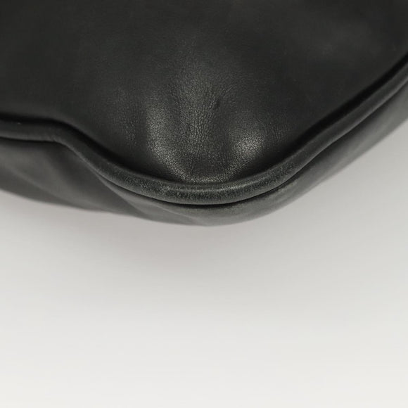 GUCCI Bamboo Shoulder Bag Leather Black Silver 0014033 Auth ep9891