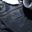 GUCCI Bamboo Shoulder Bag Leather Black Silver 0014033 Auth ep9891-17