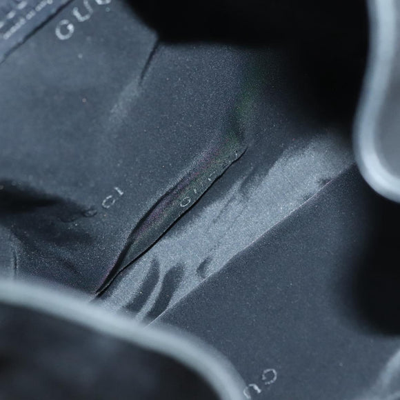 GUCCI Bamboo Shoulder Bag Leather Black Silver 0014033 Auth ep9891