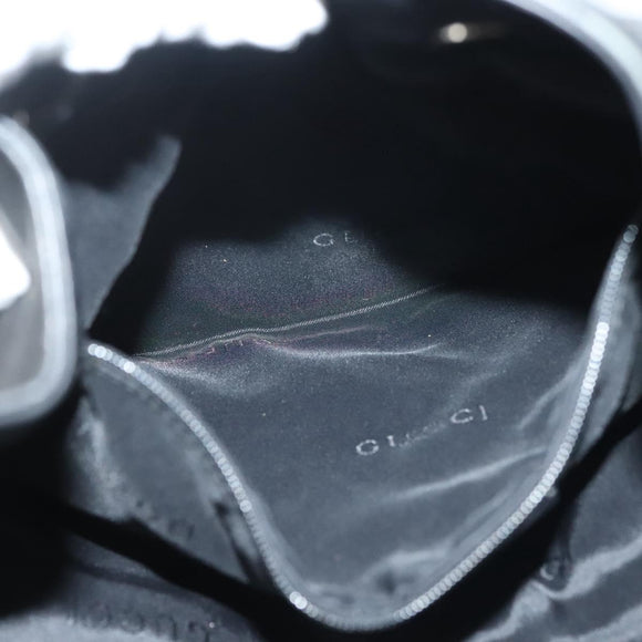 GUCCI Bamboo Shoulder Bag Leather Black Silver 0014033 Auth ep9891