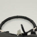 GUCCI Bamboo Shoulder Bag Leather Black Silver 0014033 Auth ep9891-8