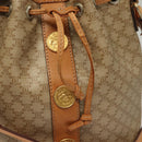 CELINE Macadam Canvas Shoulder Bag PVC Beige Gold Auth ep9897-17