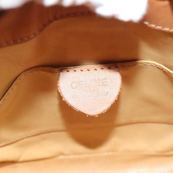 CELINE Macadam Canvas Shoulder Bag PVC Beige Gold Auth ep9897