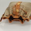 CELINE Macadam Canvas Shoulder Bag PVC Beige Gold Auth ep9897-6