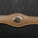 Christian Dior Honeycomb Canvas Chain Schoudertas PVC Zwart Goud Auth ep9904-18