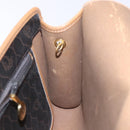 Christian Dior Honeycomb Canvas Chain Schoudertas PVC Zwart Goud Auth ep9904-21