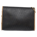 Christian Dior Honeycomb Canvas Chain Shoulder Bag PVC Black Gold Auth ep9904-3