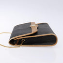 Christian Dior Honeycomb Canvas Chain Schoudertas PVC Zwart Goud Auth ep9904-4