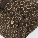 CELINE C Macadam Canvas Hand Bag Brown Gold Auth ep9908-10