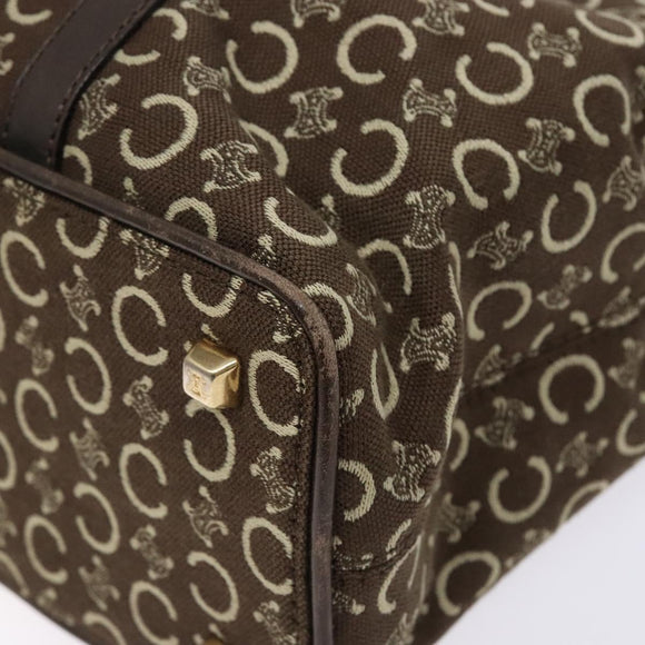 CELINE C Macadam Canvas Hand Bag Brown Gold Auth ep9908